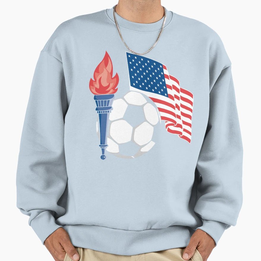 American Usa Soccer Sweatshirt - Minimalist Print Unisex - T-Shirt, Sweatshirt, Hoodie