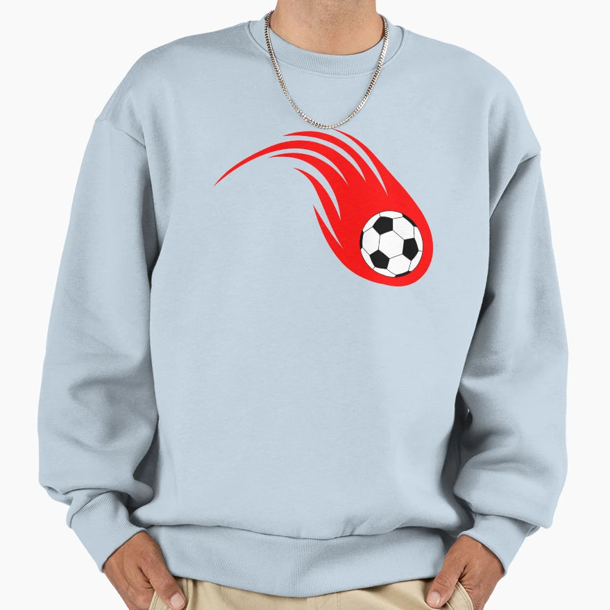 Curving Football Fireball Sweatshirt - Novelty Apparel Unisex - T-Shirt, Sweatshirt, Hoodie