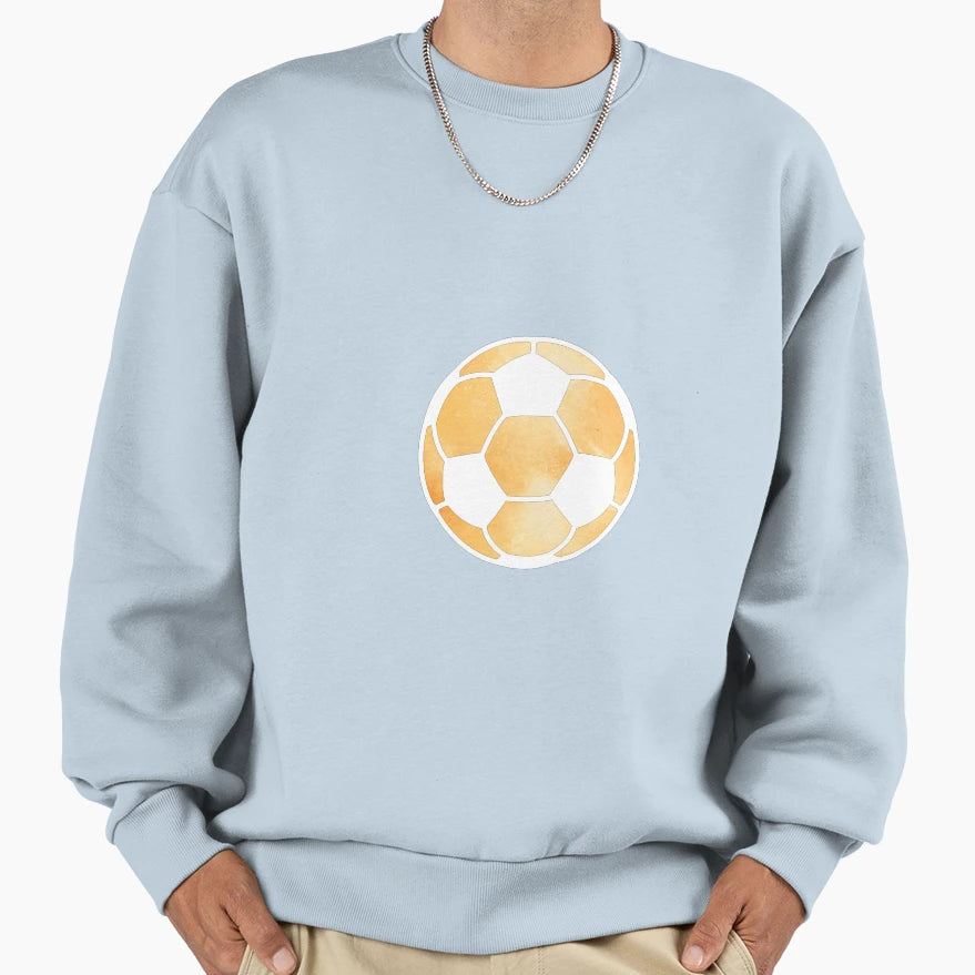 Soccer Ball Orange Sweatshirt - Streetwear Style for Adults - T-Shirt, Sweatshirt, Hoodie