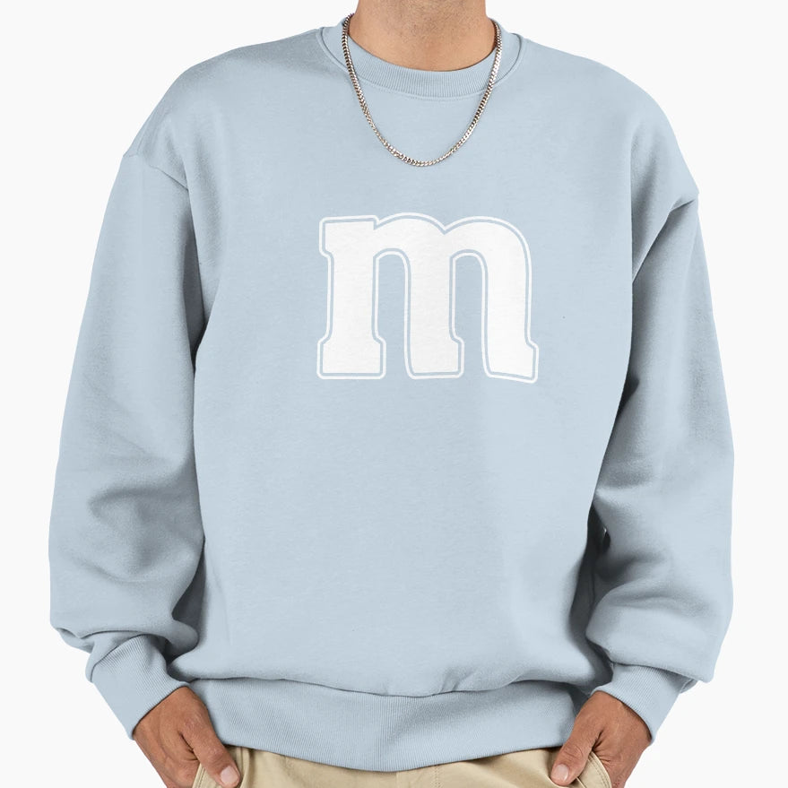 M M Yellow Halloween Costume Sweatshirt - Trendy Graphic for Adults - T-Shirt, Sweatshirt, Hoodie