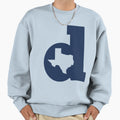 Lowercase D Blue Sweatshirt - Minimalist Print for Adults - T-Shirt, Sweatshirt, Hoodie