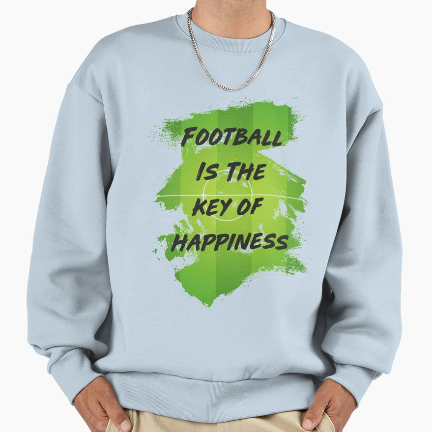 Football Is Key Happiness Sweatshirt - Aesthetic Graphic Men Women - T-Shirt, Sweatshirt, Hoodie