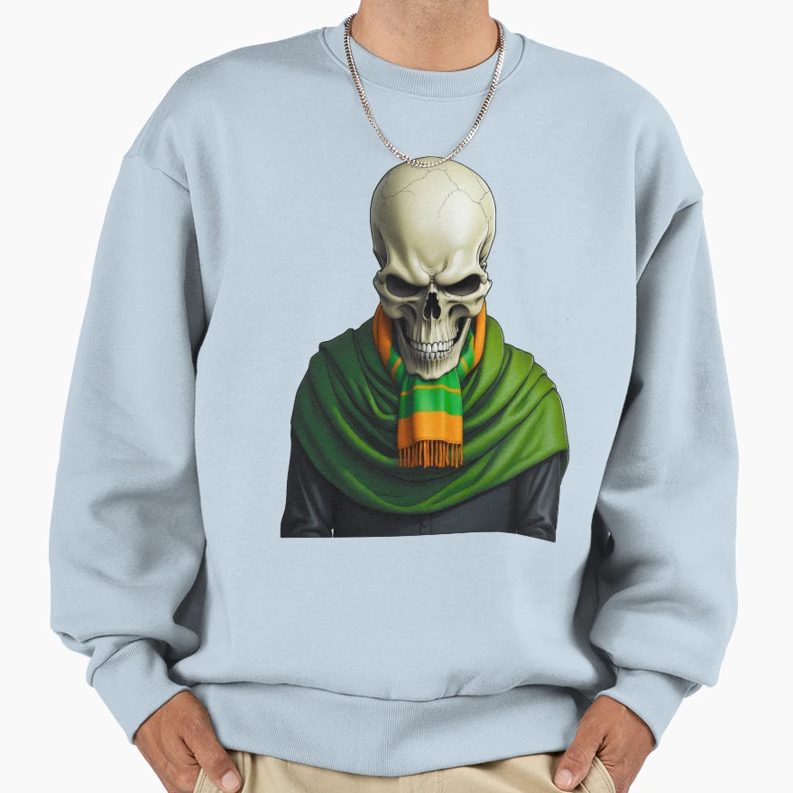 Green Brigade Iconic Skull Sweatshirt - Custom Art Print for Adults - T-Shirt, Sweatshirt, Hoodie
