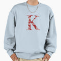 Alphabet Letter K Knit Red Sweatshirt - Minimalist Print Unisex - T-Shirt, Sweatshirt, Hoodie