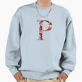 Alphabet Letter P Knit Red Sweatshirt - Minimalist Print Men Women - T-Shirt, Sweatshirt, Hoodie