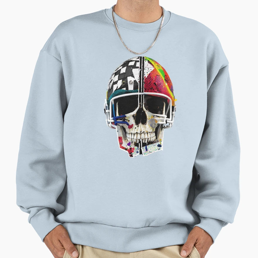American Football Skull Sweatshirt - Trendy Graphic Unisex - T-Shirt, Sweatshirt, Hoodie