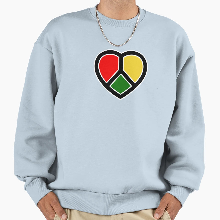 Rasta Heart Sweatshirt - Trendy Graphic Unisex - T-Shirt, Sweatshirt, Hoodie