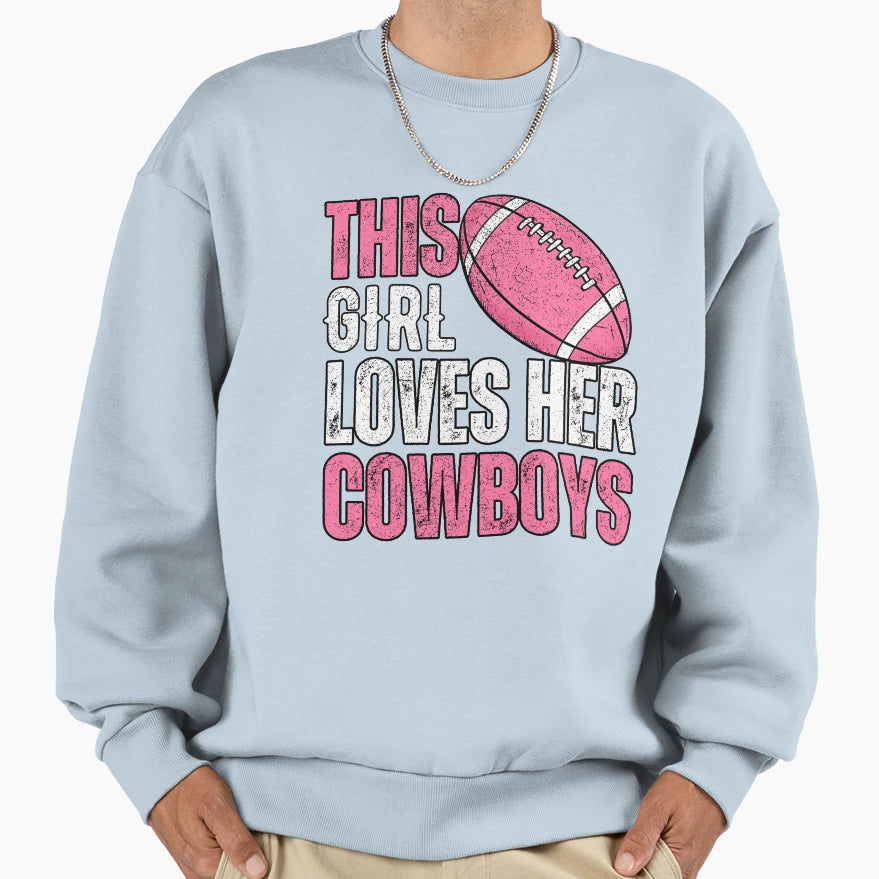 This Loves Her Cowboys Sweatshirt - Minimalist Print Men Women - T-Shirt, Sweatshirt, Hoodie