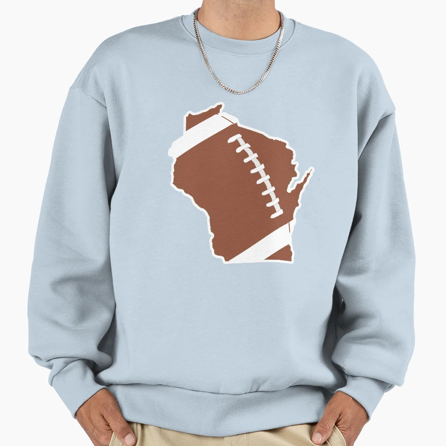 Football Wisconsin Fun Football Sweatshirt - Custom Art Print Men Women - T-Shirt, Sweatshirt, Hoodie