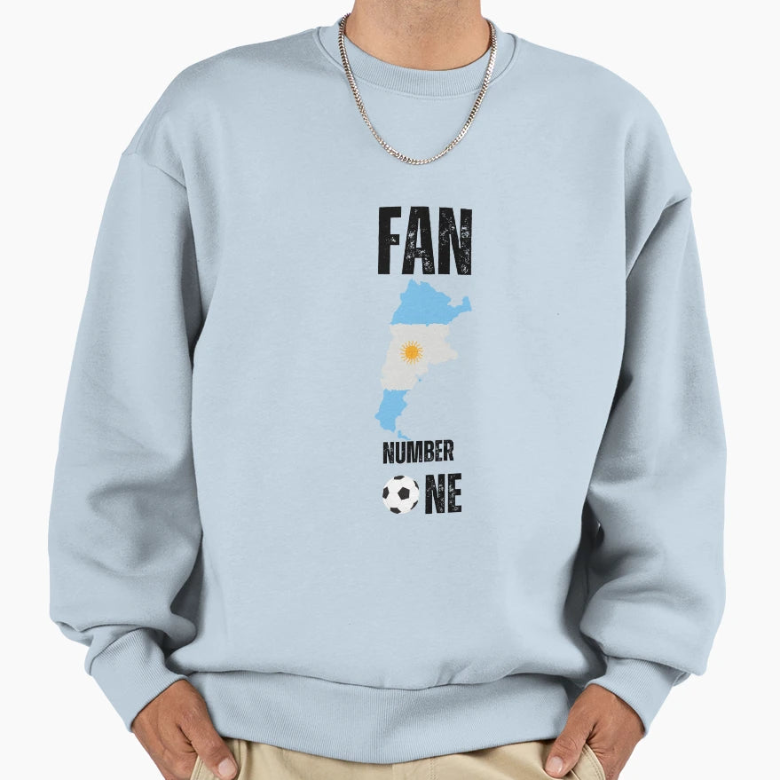 Argentina Soccer Fan Number One Sweatshirt - Unique Graphic Unisex - T-Shirt, Sweatshirt, Hoodie