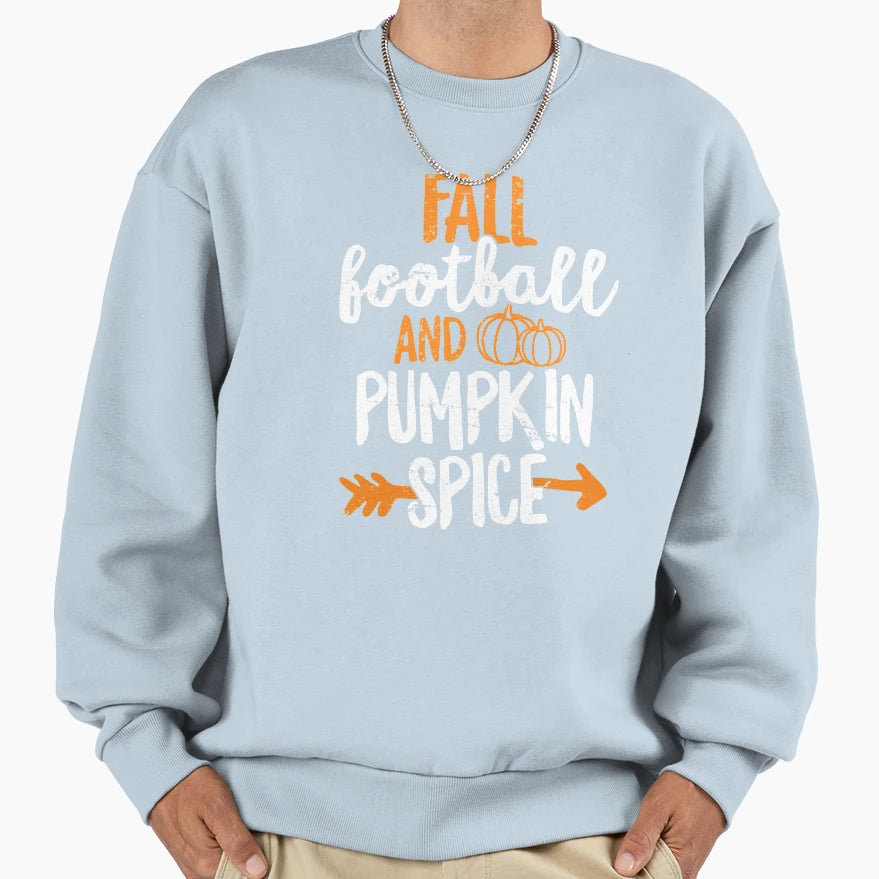 Fall Football And Pumpkin Spice Tailgate T-Shirt - Novelty Apparel Unisex - T-Shirt, Sweatshirt, Hoodie