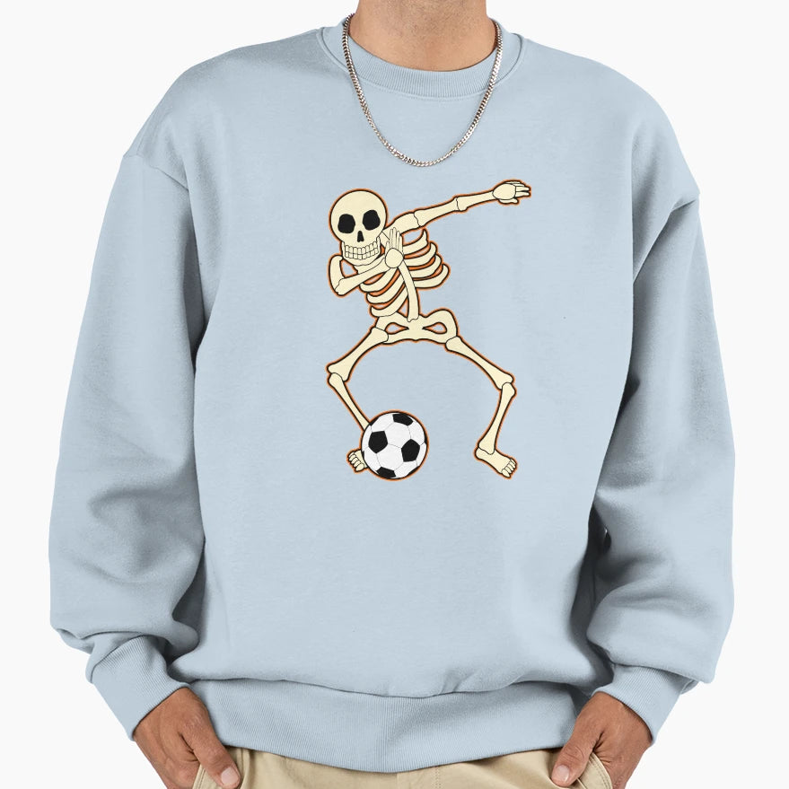 Dabbing Football Skeleton Halloween Sweatshirt - Novelty Apparel Unisex - T-Shirt, Sweatshirt, Hoodie