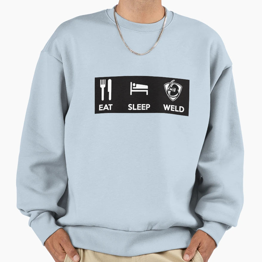 Eat Sleep And Weld Shirts And T-Shirt - Trendy Graphic for Adults - T-Shirt, Sweatshirt, Hoodie