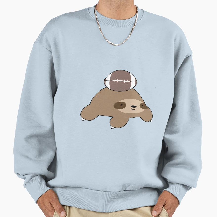 Football Sloth Sweatshirt - Unique Graphic for Adults - T-Shirt, Sweatshirt, Hoodie
