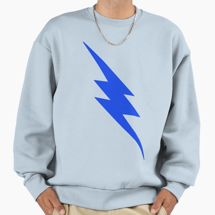 Blue Lightning Bolt Sweatshirt - Fun Novelty Design Men Women - T-Shirt, Sweatshirt, Hoodie