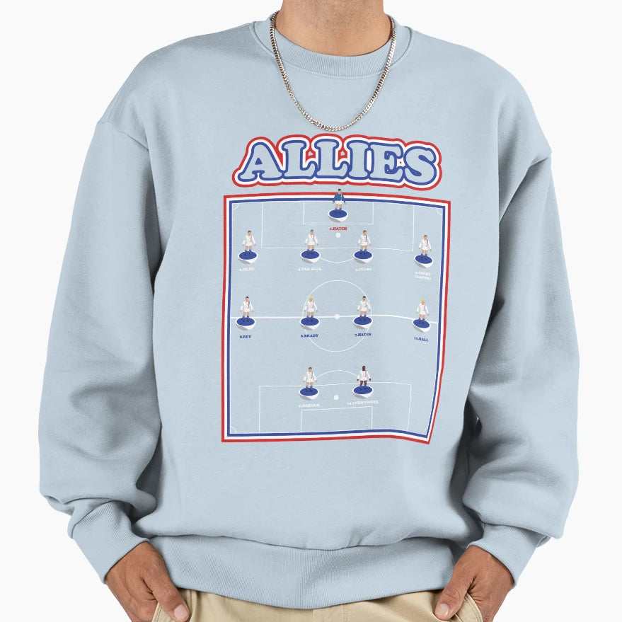 Allies Team Line Up Sweatshirt - Trendy Graphic for Adults - T-Shirt, Sweatshirt, Hoodie