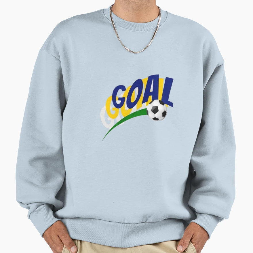 Dynamic Goal Typography Soccer Ball Sweatshirt - Graphic Print Unisex - T-Shirt, Sweatshirt, Hoodie