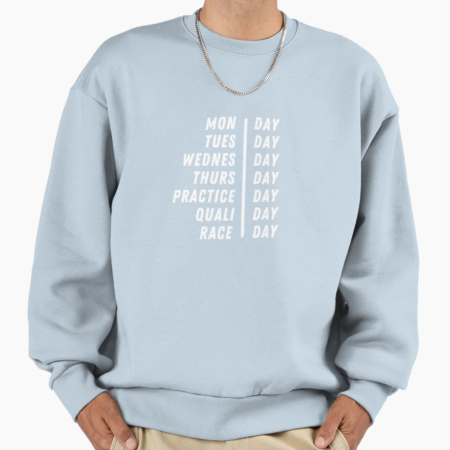 Race Week F1 Sweatshirt - Unique Graphic for Adults - T-Shirt, Sweatshirt, Hoodie
