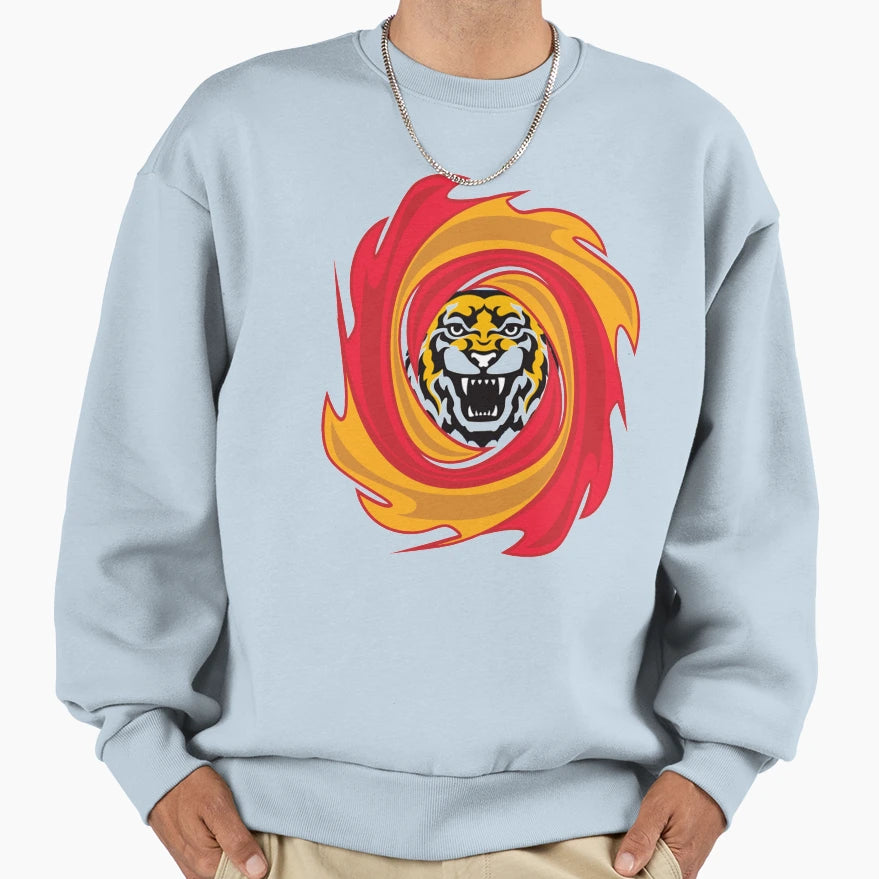 Fire Tiger Sweatshirt - Unique Graphic for Adults - T-Shirt, Sweatshirt, Hoodie