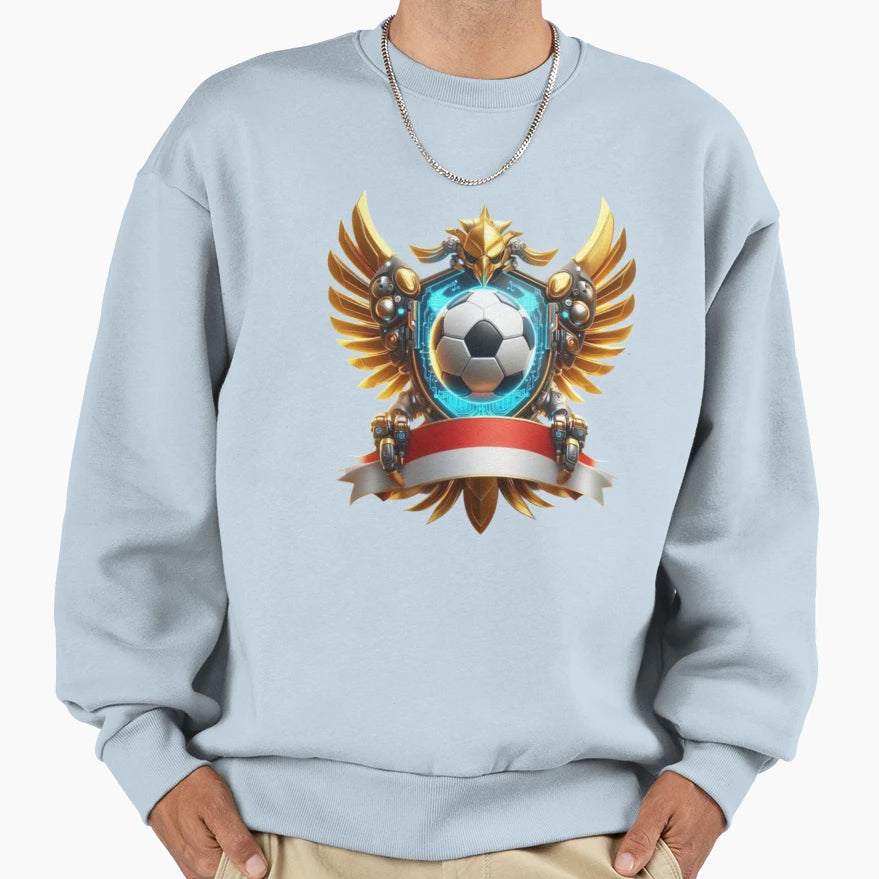 Futuristic Cyberpunk Soccer Eagle Sweatshirt - Trendy Graphic for Adults - T-Shirt, Sweatshirt, Hoodie