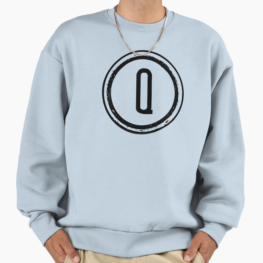 Letter Q Stamp Sweatshirt - Streetwear Style Men Women - T-Shirt, Sweatshirt, Hoodie