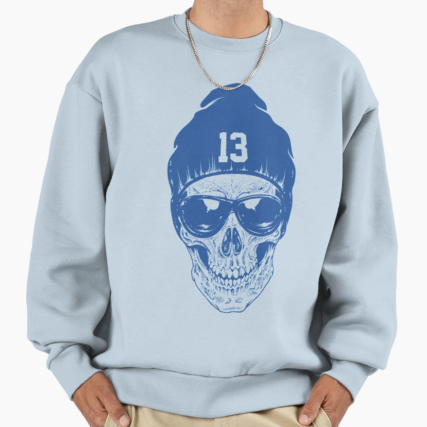 Number 13 Skull Sweatshirt - Graphic Print Men Women - T-Shirt, Sweatshirt, Hoodie