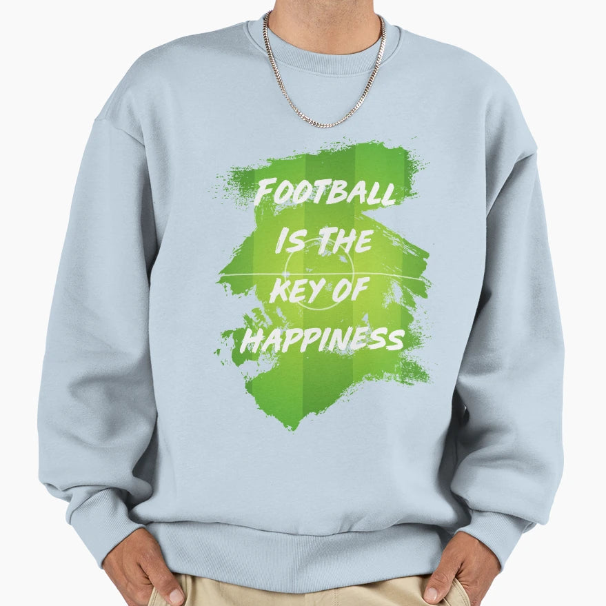 Football Is Key Happiness Sweatshirt - Graphic Print for Adults - T-Shirt, Sweatshirt, Hoodie