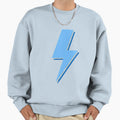 Blue And Silver Lightning Bolt Sweatshirt - Minimalist Print for Adults - T-Shirt, Sweatshirt, Hoodie