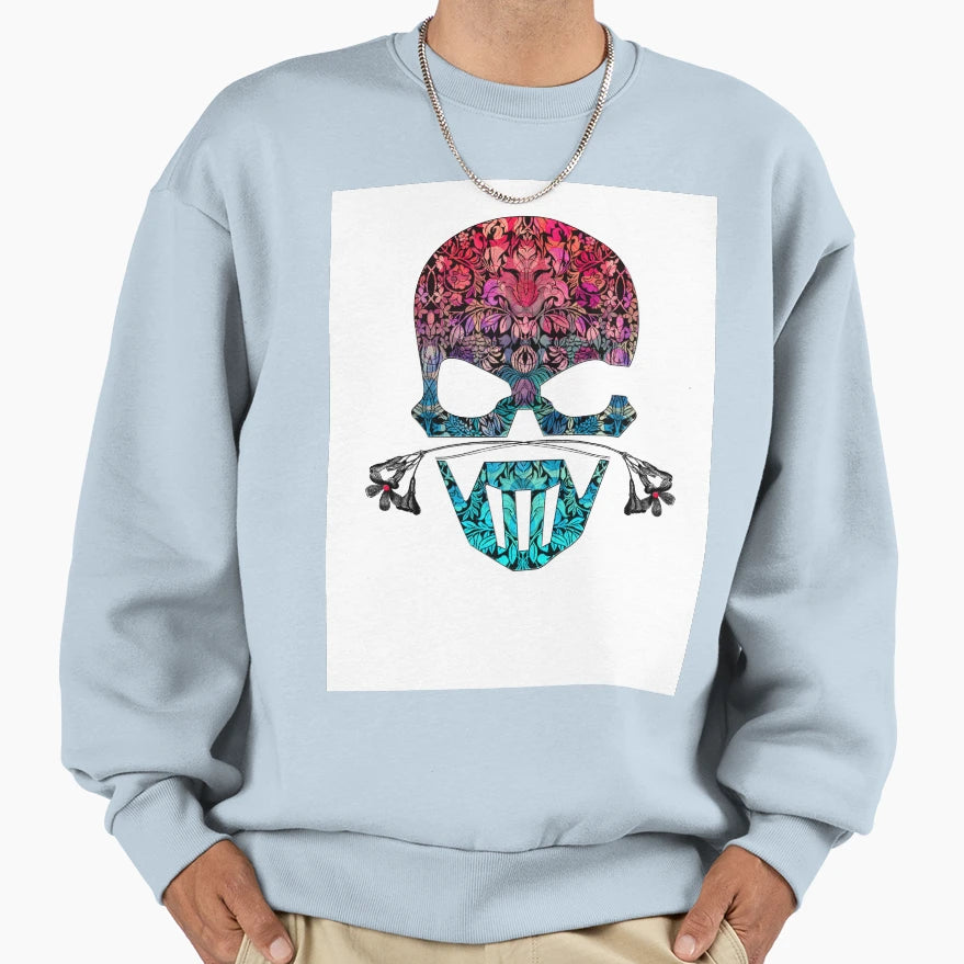Skull Floral Ornaments I Sweatshirt - Casual Everyday Wear Unisex - T-Shirt, Sweatshirt, Hoodie