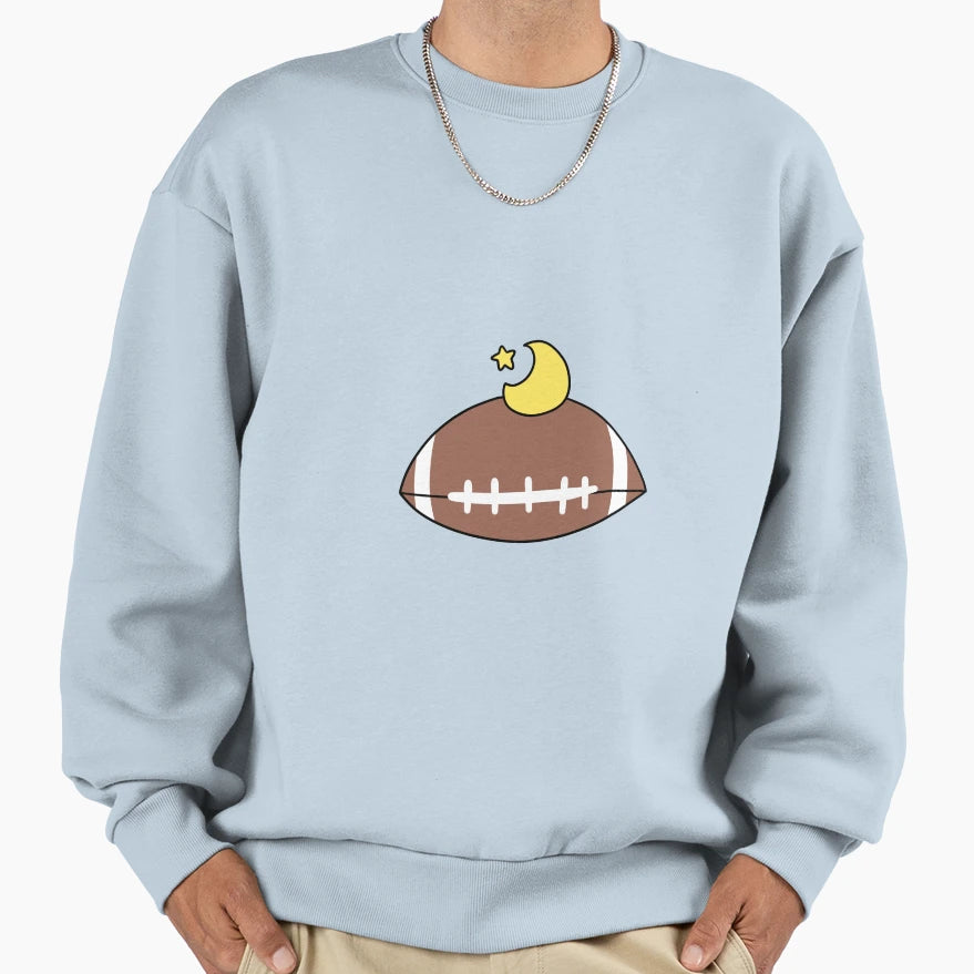 Moon Star Football Sweatshirt - Fun Novelty Design for Adults - T-Shirt, Sweatshirt, Hoodie