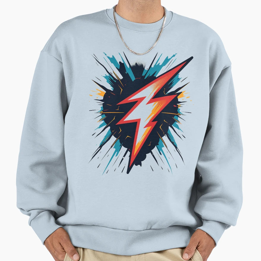 Thunder Inspired Minimalist Art Sweatshirt - Aesthetic Graphic Men Women - T-Shirt, Sweatshirt, Hoodie