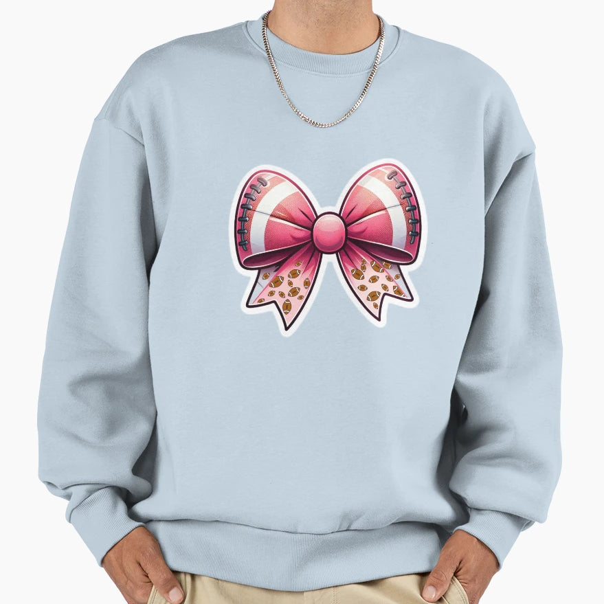 Football Bow Sweatshirt - Aesthetic Graphic Unisex - T-Shirt, Sweatshirt, Hoodie