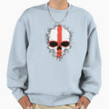 Chaotic English Flag Splatter Skull Sweatshirt - Minimalist Print Unisex - T-Shirt, Sweatshirt, Hoodie