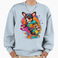 Chiahuahua Dachshund Playing American Sweatshirt - Custom Art Print Unisex - T-Shirt, Sweatshirt, Hoodie