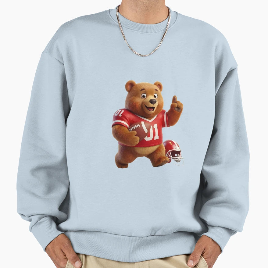 Touchdown Teddy 3D American Sweatshirt - Aesthetic Graphic for Adults - T-Shirt, Sweatshirt, Hoodie
