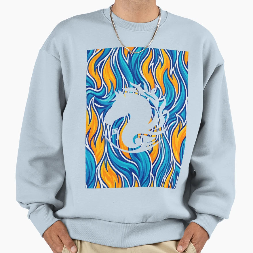 Abstract Fire Ice Sweatshirt - Fun Novelty Design Unisex - T-Shirt, Sweatshirt, Hoodie