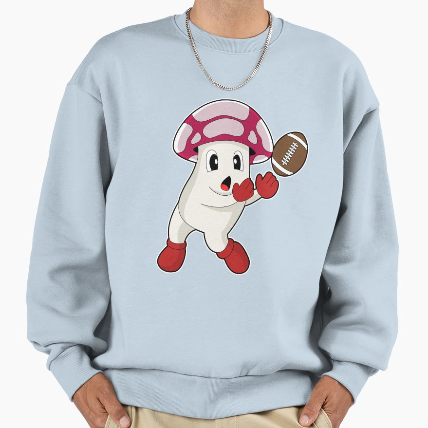 Mushroom American Football Sweatshirt - Fun Novelty Design for Adults - T-Shirt, Sweatshirt, Hoodie