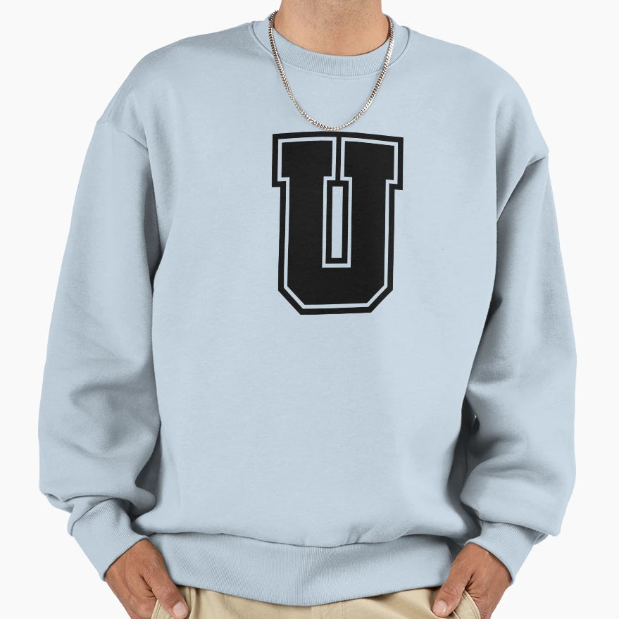Letter U Sweatshirt - Aesthetic Graphic Men Women - T-Shirt, Sweatshirt, Hoodie