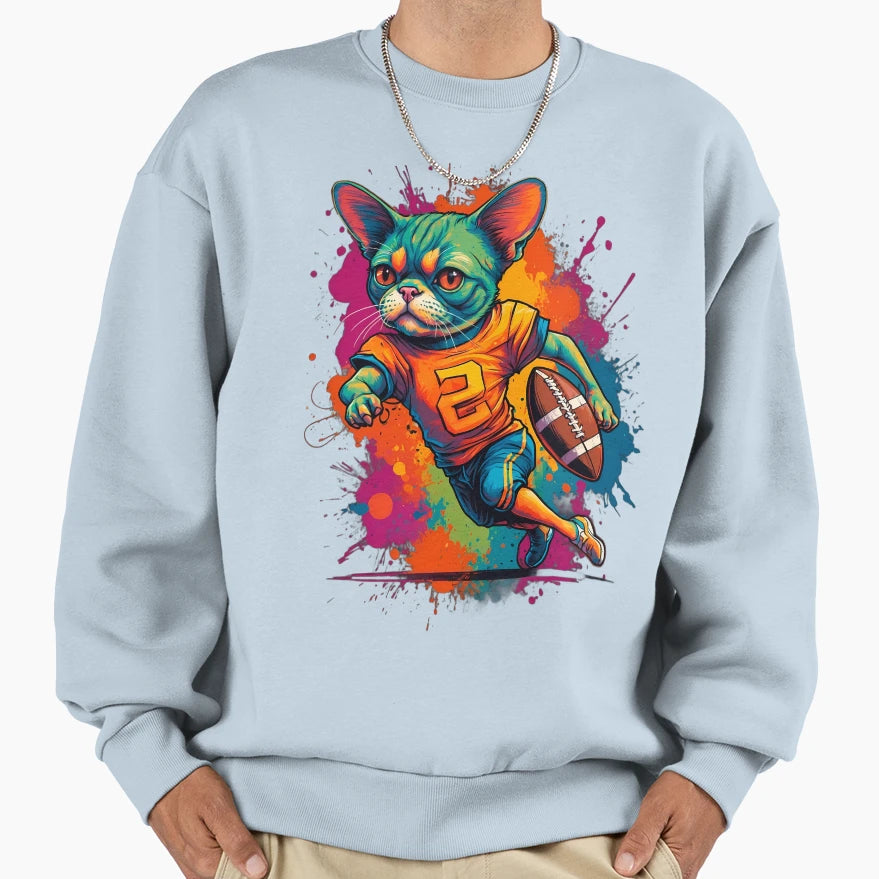 Grumpy Persian Cat Playing Sweatshirt - Streetwear Style for Adults - T-Shirt, Sweatshirt, Hoodie