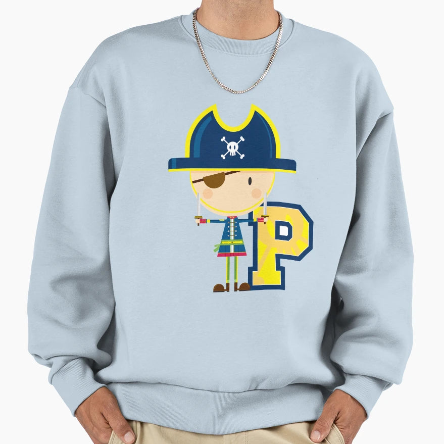 P Is Pirate Educational Illustration Sweatshirt - Custom Art Print Unisex - T-Shirt, Sweatshirt, Hoodie