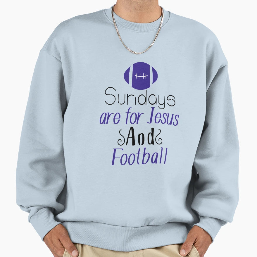 Sundays Are Jesus And Footbal T-Shirt - Aesthetic Graphic for Adults - T-Shirt, Sweatshirt, Hoodie