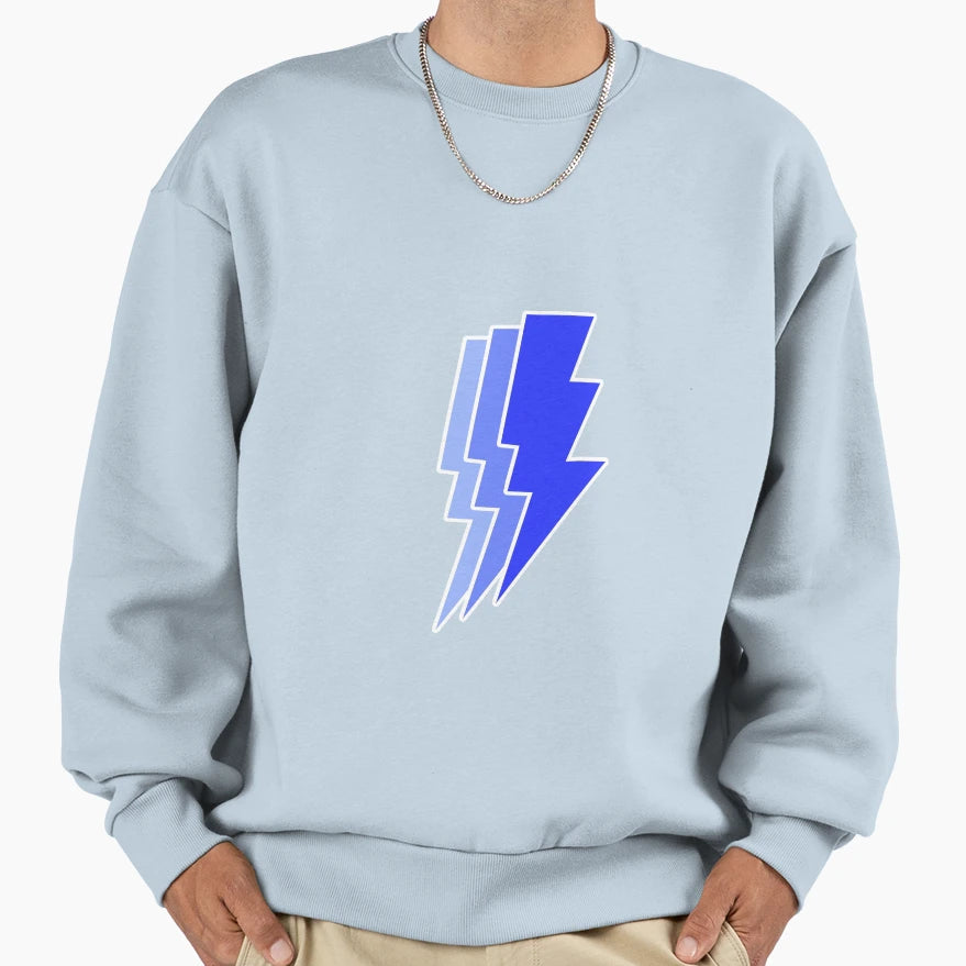 Blue Lighting Bolts Sweatshirt - Fun Novelty Design Men Women - T-Shirt, Sweatshirt, Hoodie