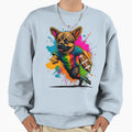 German Sheppard Dog Playing American Sweatshirt - Trendy Graphic Men Women - T-Shirt, Sweatshirt, Hoodie