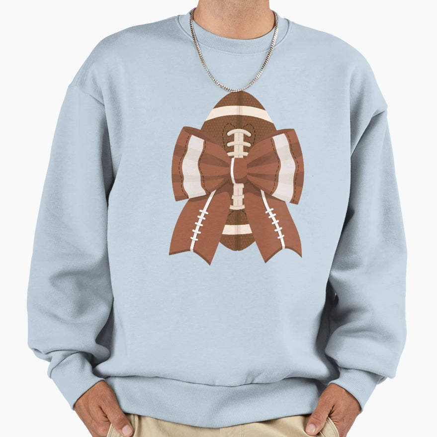 American Football Ball And Bow Sweatshirt - Trendy Graphic Men Women - T-Shirt, Sweatshirt, Hoodie