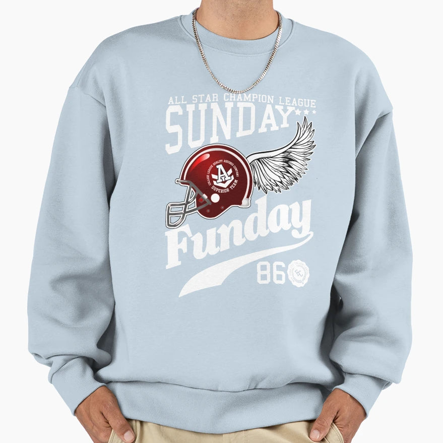 Sunday Funday Sports Wings Sweatshirt - Trendy Graphic Unisex - T-Shirt, Sweatshirt, Hoodie