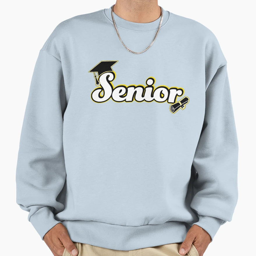 Senior Graduation Black And Yellow Sweatshirt - Custom Art Print for Adults - T-Shirt, Sweatshirt, Hoodie