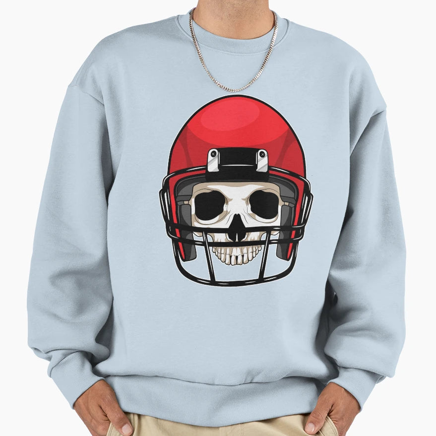 Skull American Football Sports Sweatshirt - Custom Art Print Men Women - T-Shirt, Sweatshirt, Hoodie