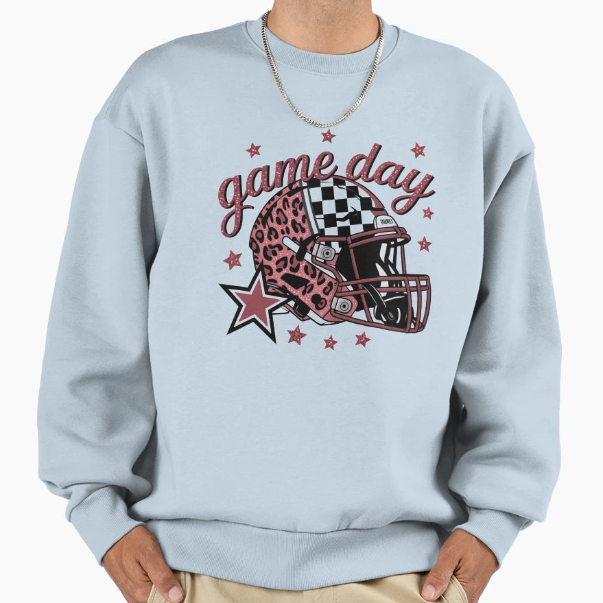 Leopard Game Day Football Touchdown Sweatshirt - Trendy Graphic Men Women - T-Shirt, Sweatshirt, Hoodie