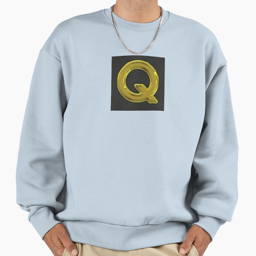 Versal Q Gold Sweatshirt - Minimalist Print Unisex - T-Shirt, Sweatshirt, Hoodie