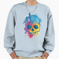 Watercolor Skull Sweatshirt - Fun Novelty Design Men Women - T-Shirt, Sweatshirt, Hoodie